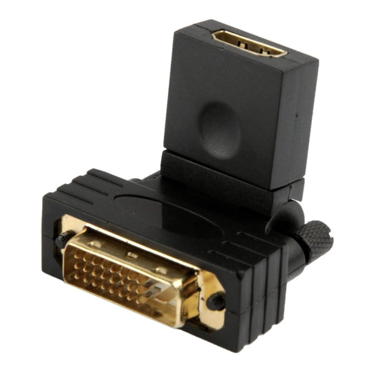 Позолоченный адаптер DVI 24+1-контактный (папа) на 19-контактный HDMI (мама) с вращением на 360 градусов