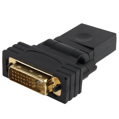 360 grādu rotācijas apzeltīts DVI 24+1 kontaktu vīriešu un 19 kontaktu HDMI sieviešu adapteris