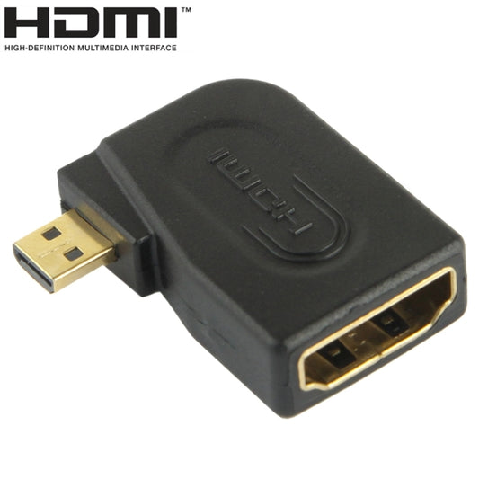 Позолоченный адаптер Micro HDMI «папа» на HDMI 19-контактный «мама» с углом 90 градусов