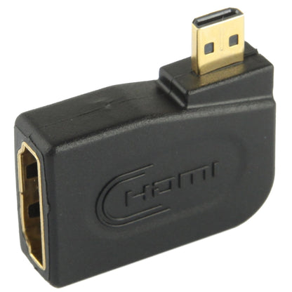 Позолоченный адаптер Micro HDMI «папа» на HDMI 19-контактный «мама» с углом 90 градусов