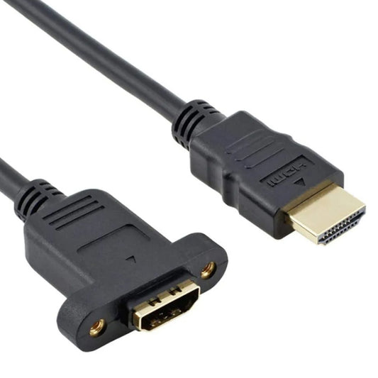 Кабель-адаптер HDMI (тип A) «папа» — HDMI (тип A) «мама» длиной 30 см с 2 отверстиями под винты