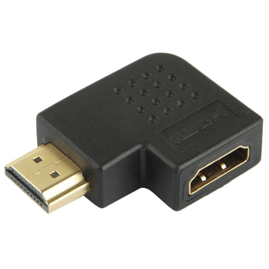 Позолоченный адаптер HDMI 19-контактный "папа" на HDMI 19-контактный "мама" с углом 90 градусов