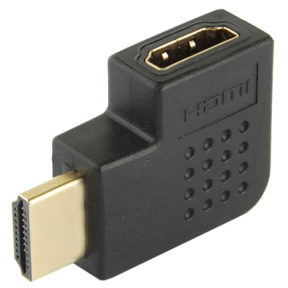 Позолоченный адаптер HDMI 19-контактный "папа" на HDMI 19-контактный "мама" с углом 90 градусов