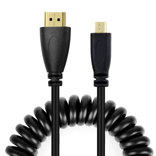 Версия 1.4, позолоченный спиральный кабель Micro HDMI «папа» - HDMI «папа», поддержка 3D / Ethernet, длина: 60 ​​см (можно удлинить до 2 м)