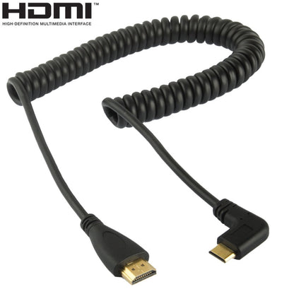 Позолоченный спиральный кабель Mini HDMI Male-HDMI Male версии 1.4, поддержка 3D/Ethernet, длина: 0,6–2 м