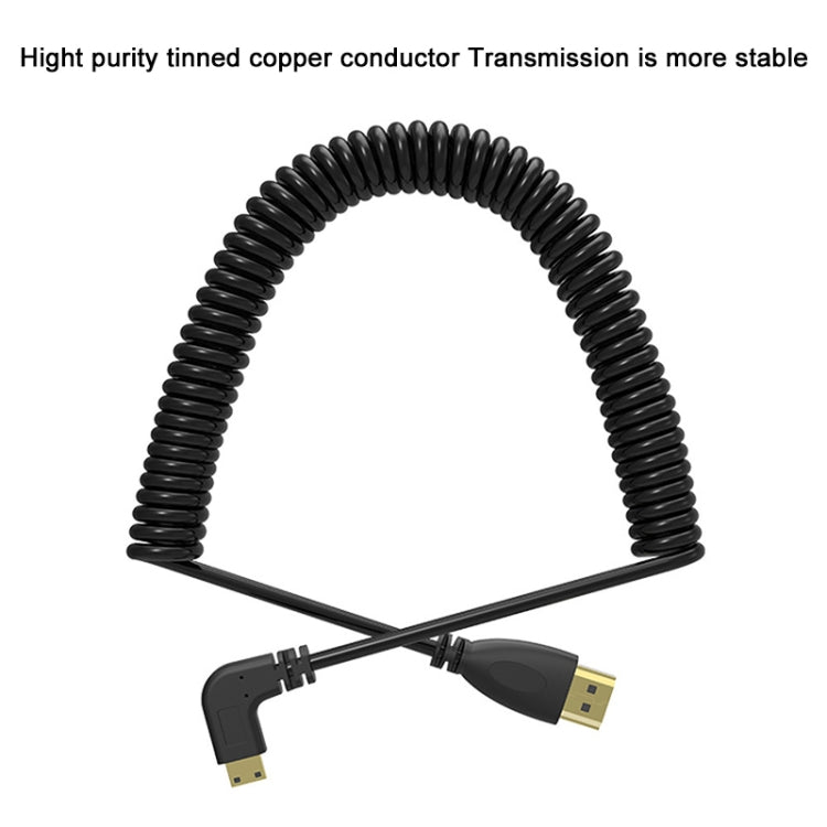 Позолоченный спиральный кабель Mini HDMI Male-HDMI Male версии 1.4, поддержка 3D/Ethernet, длина: 0,6–2 м