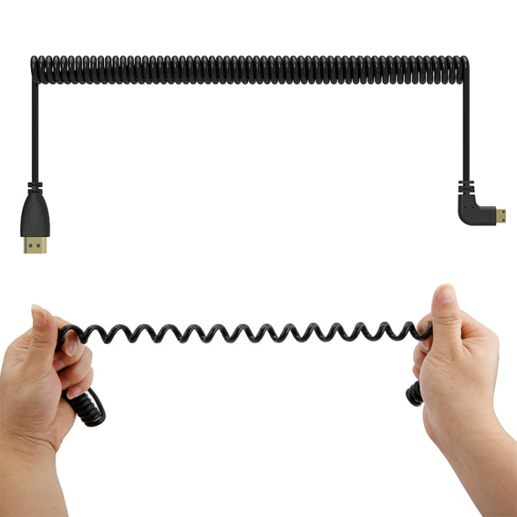 Позолоченный спиральный кабель Mini HDMI Male-HDMI Male версии 1.4, поддержка 3D/Ethernet, длина: 0,6–2 м