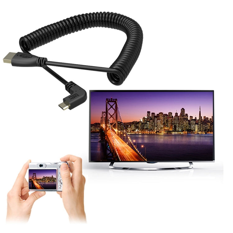 Позолоченный спиральный кабель Mini HDMI Male-HDMI Male версии 1.4, поддержка 3D/Ethernet, длина: 0,6–2 м