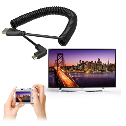 Позолоченный спиральный кабель Mini HDMI Male-HDMI Male версии 1.4, поддержка 3D/Ethernet, длина: 0,6–2 м
