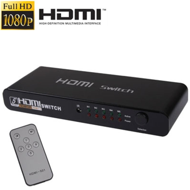 5-портовый HDMI-коммутатор Full HD 1080P с выключателем и пультом дистанционного управления, версия 1.3 (5 HDMI-входов, 1 HDMI-выход)