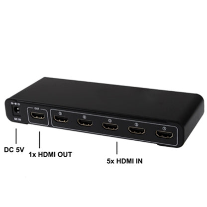 5-портовый HDMI-коммутатор Full HD 1080P с выключателем и пультом дистанционного управления, версия 1.3 (5 HDMI-входов, 1 HDMI-выход)