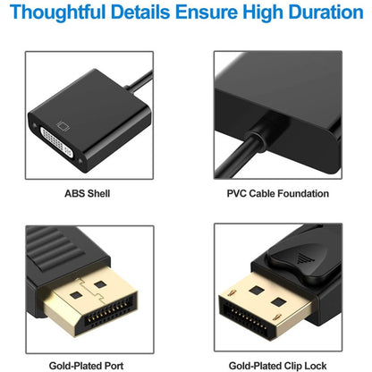 Адаптер DisplayPort «папа» — DVI 24+5 «мама», длина кабеля: 12 см