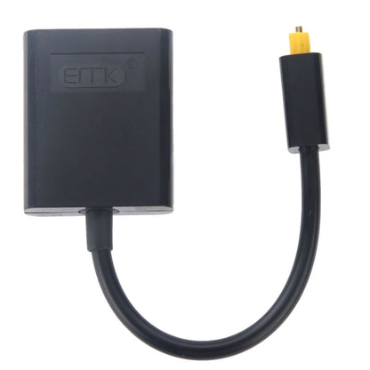 Цифровой оптоволоконный аудиоразветвитель EMK Toslink 1 на 2, адаптер кабеля для DVD-плеера