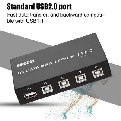 FENGJIE FJ-IA4B-C 4 порта высокоскоростной USB 2.0 кнопочный переключатель для ПК, компьютера, сканера, принтера