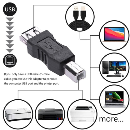 USB 2.0 A Female to B Male Adapter Connector AF to BM Converter for Printer
