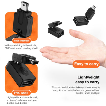 Высококачественный адаптер USB 2.0 AF - OTG Mini USB, поддержка вращения на 360 градусов