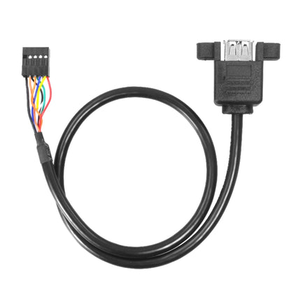 10 kontaktu mātesplates ligzdas spraudnis uz 2 USB 2.0 ligzdu adaptera kabelis, garums: 50 cm