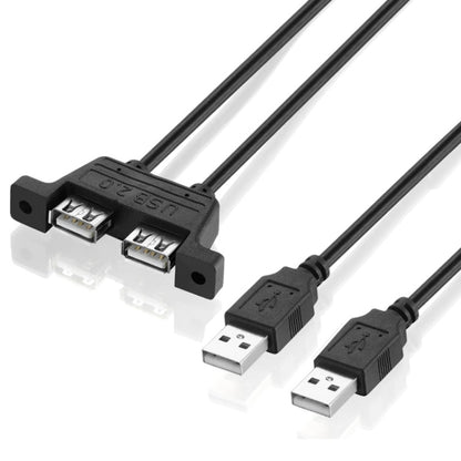 Удлинительный кабель с 2 разъемами USB 2.0 «папа» и 2 разъемами USB 2.0 «мама» с 2 отверстиями для винтов, длина: 50 см