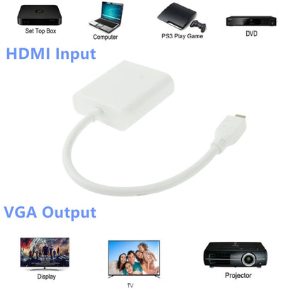 Видеокабель-адаптер Micro HDMI (папа) - VGA (мама) длиной 22 см, поддержка Full HD 1080P