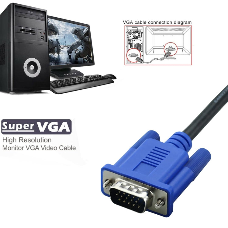 1,5 м высококачественный кабель VGA 15-контактный штекер - VGA 15-контактный штекер для ЖК-монитора / проектора