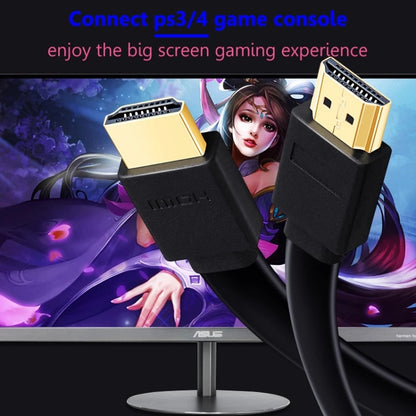 Позолоченный плоский кабель HDMI-HDMI 19Pin длиной 1,5 м, версия 1.4, поддержка Ethernet, 3D, 1080P, HD TV / Видео / Аудио и т. д.