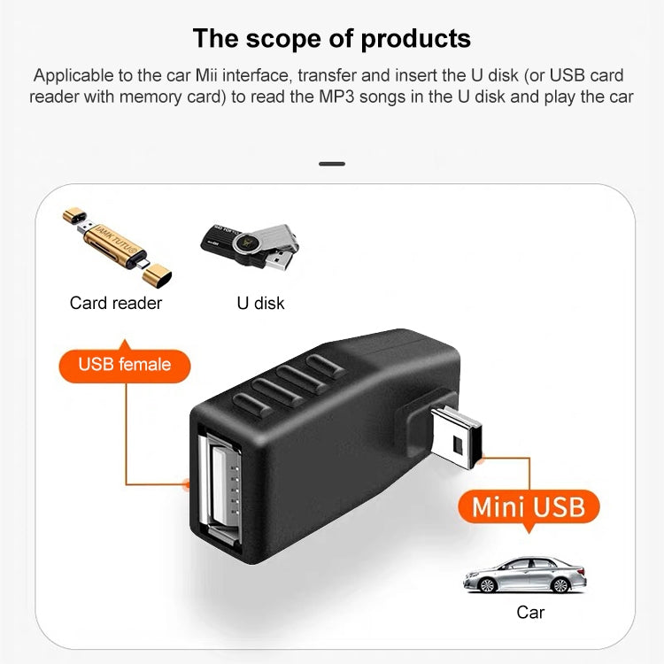 Адаптер Mini USB Male (90 градусов) на USB 2.0 AF