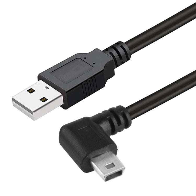 Кабель-адаптер Mini USB (штекер 90 градусов) на USB 2.0 AM, длина: 25 см