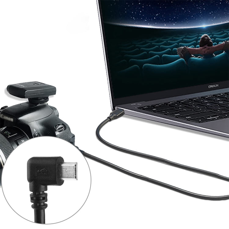 Кабель-адаптер Mini USB (штекер 90 градусов) на USB 2.0 AM, длина: 25 см