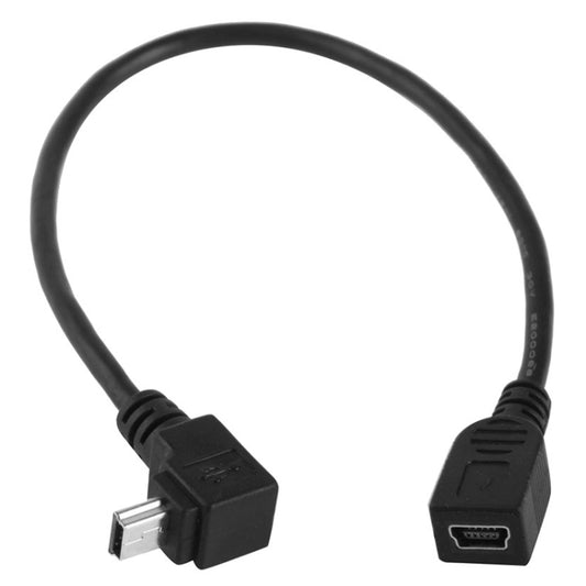 Кабель-адаптер Mini USB (папа) – Mini USB (мама) 90 градусов, длина: 25 см