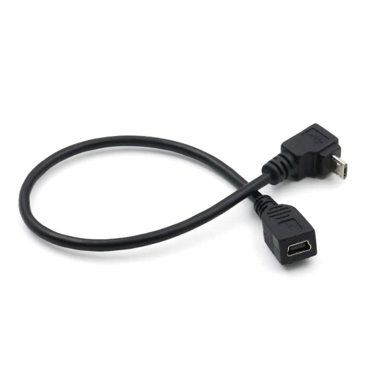 Кабель-адаптер Mini USB (папа) – Mini USB (мама) 90 градусов, длина: 25 см