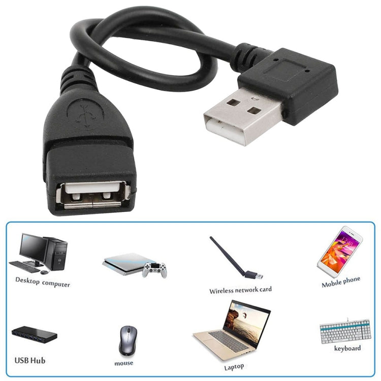 Кабель-адаптер USB 2.0 AM-AF 90 градусов, длина: 25 см
