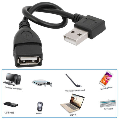 Кабель-адаптер USB 2.0 AM-AF 90 градусов, длина: 25 см