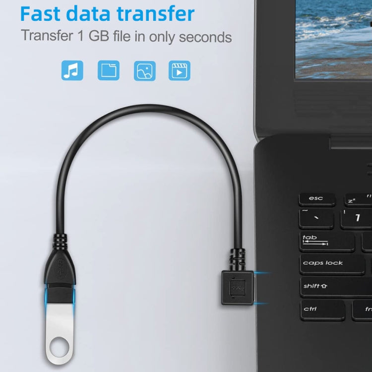Кабель-адаптер USB 2.0 AM-AF 90 градусов, длина: 25 см