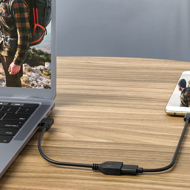 Кабель-адаптер USB 2.0 AM-AF 90 градусов, длина: 25 см