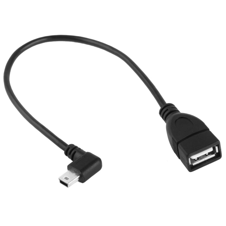 Кабель-адаптер Mini USB Male (90 градусов) - USB 2.0 AF с функцией OTG, длина: 25 см