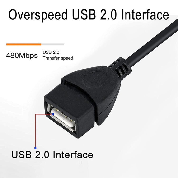 Кабель-адаптер Mini USB Male (90 градусов) - USB 2.0 AF с функцией OTG, длина: 25 см