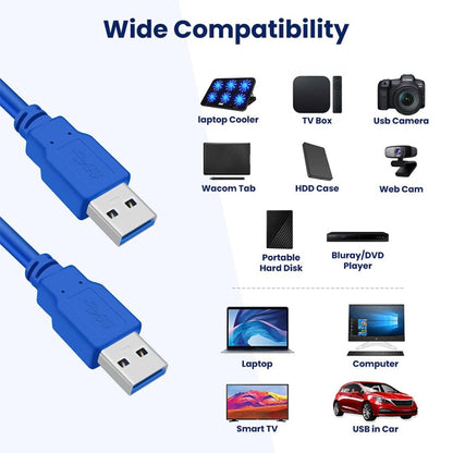 USB 3.0 A Male to A Male AM-AM Extension Cable, Length: 3m