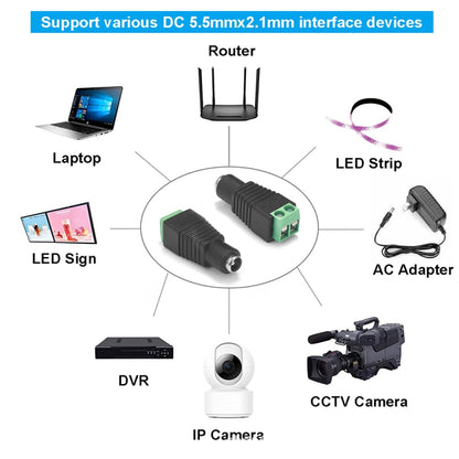 10 PCS CCTV DC Power Female Jack Connector