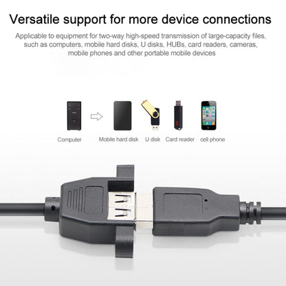USB 2.0 AM to AF Mount Pannel Cable, Length: 30cm