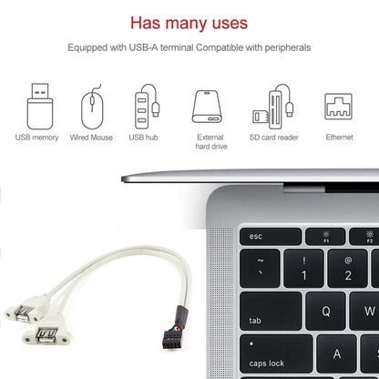 Кабель для крепления AF с 9-контактным внутренним разъемом на 2x USB 2.0, длина: 30 см