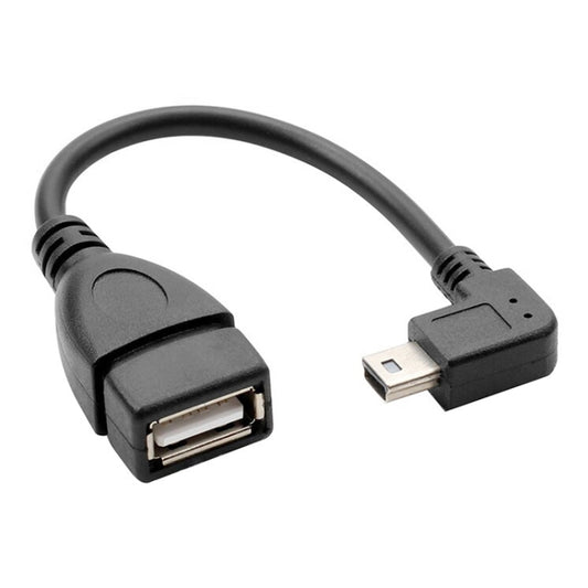 Кабель-адаптер Mini USB Male (90 градусов) — USB 2.0 AF с функцией OTG, длина: 13 см