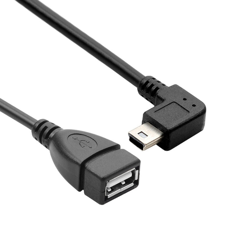 Кабель-адаптер Mini USB Male (90 градусов) — USB 2.0 AF с функцией OTG, длина: 13 см