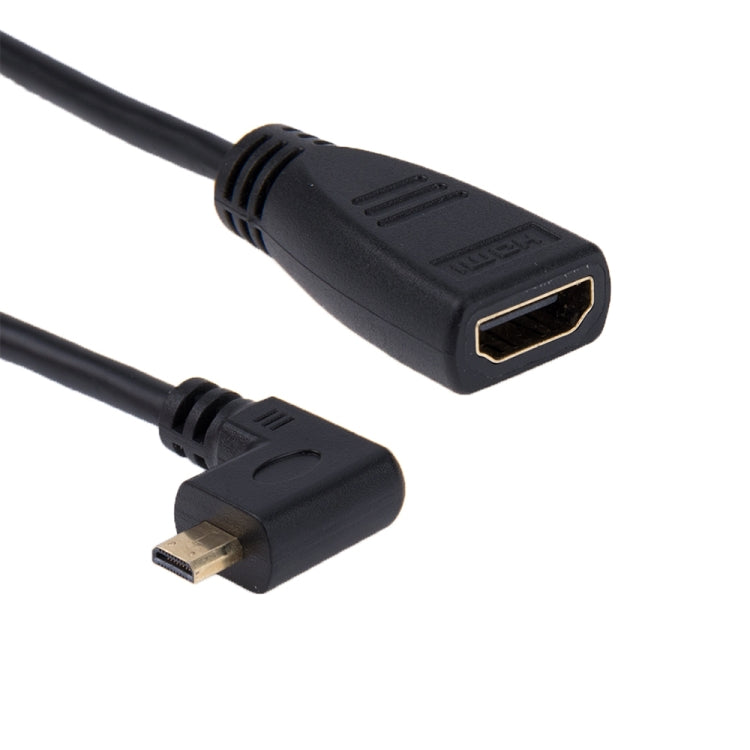 Кабель-адаптер Micro HDMI (штекер, поворот направо, 90 градусов) 17 см на HDMI (гнездо)
