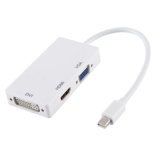 3 vienā Mini DisplayPort vīriešu — HDMI + VGA + DVI mātīšu adaptera pārveidotājs Mac Book Pro Air priekšmetam, kabeļa garums: 18 cm