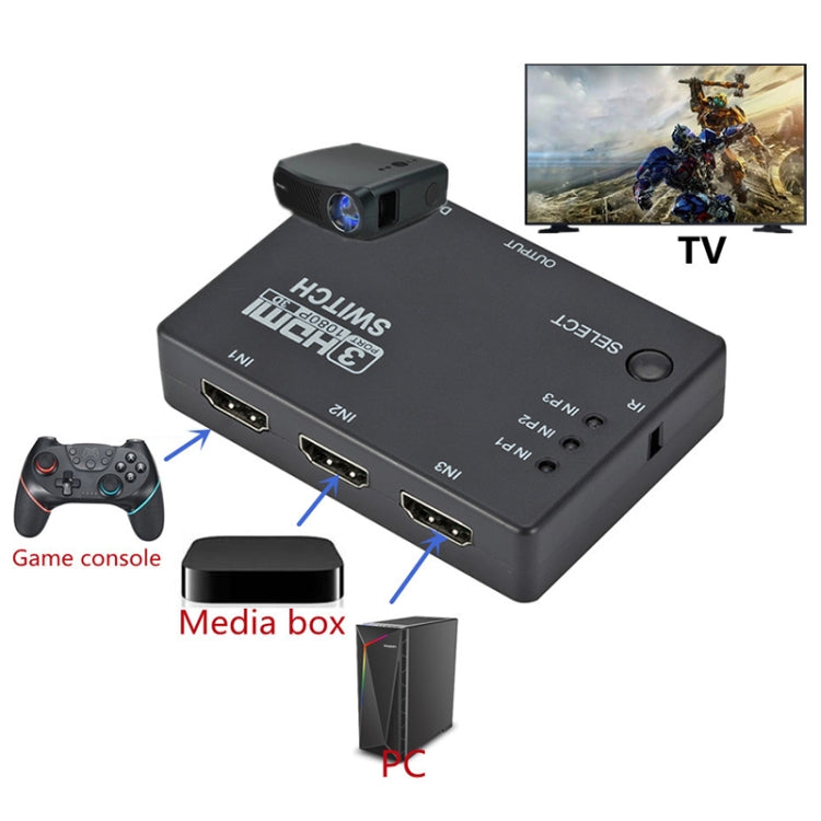 Full HD 1080P 3D HDMI 3x1 коммутатор с ИК-пультом дистанционного управления