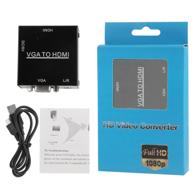 HD 1080P HDMI Mini VGA в HDMI Scaler Box Аудио Видео Цифровой Преобразователь Адаптер для ПК / HDTV