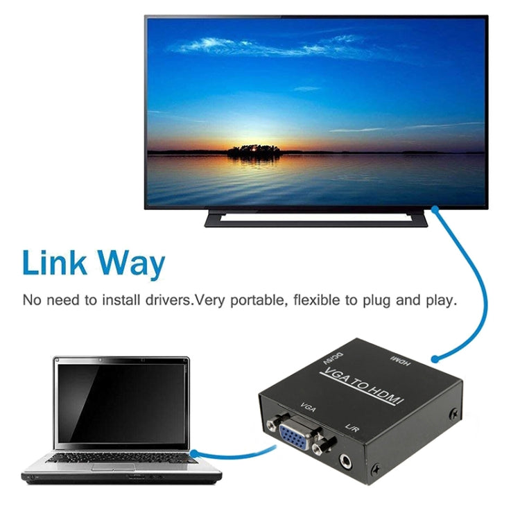 HD 1080P HDMI Mini VGA в HDMI Scaler Box Аудио Видео Цифровой Преобразователь Адаптер для ПК / HDTV
