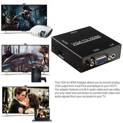 HD 1080P HDMI Mini VGA в HDMI Scaler Box Аудио Видео Цифровой Преобразователь Адаптер для ПК / HDTV