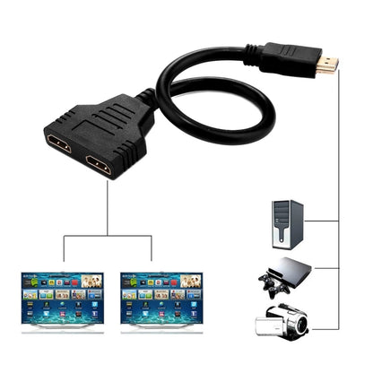 30 см 1080P HDMI-порт «папа» на 2 «мама» 1 вход 2 выхода разветвитель-адаптер-конвертер