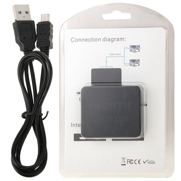 Мини Full HD 4K 1x2 HDMI 3D V1.4b разветвитель для HDTV / STB / DVD / проектора / DVR